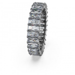 Matrix ring Baguette cut, Gray, Ruthenium plated