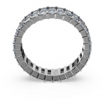 Matrix ring Baguette cut, Gray, Ruthenium plated
