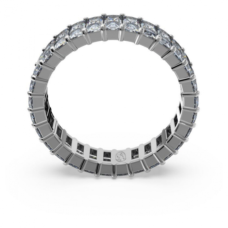 Matrix ring Baguette cut, Gray, Ruthenium plated