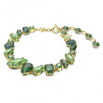 Gema bracelet Mixed cuts, Green, Gold-tone plated