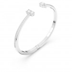 Mesmera cuff Mixed cuts, White, Rhodium plated