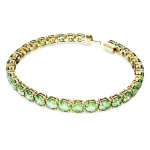 Matrix Tennis bracelet Round cut, Medium, Green, Gold-tone plated