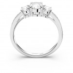 Stilla Attract ring Round cut, White, Silver-tone finish