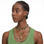 Gema necklace, Green, Gold-tone plated
