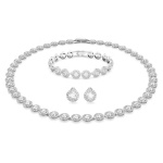 Una Angelic set Round cut, White, Rhodium plated
