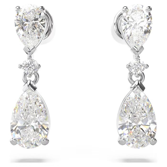 Mesmera set Mixed cuts, White, Rhodium plated