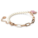 Teddy bracelet Bear, Pink, Rose gold-tone plated