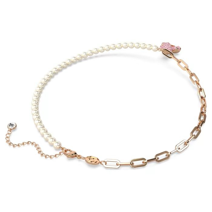 Teddy pendant Bear, Pink, Rose gold-tone plated