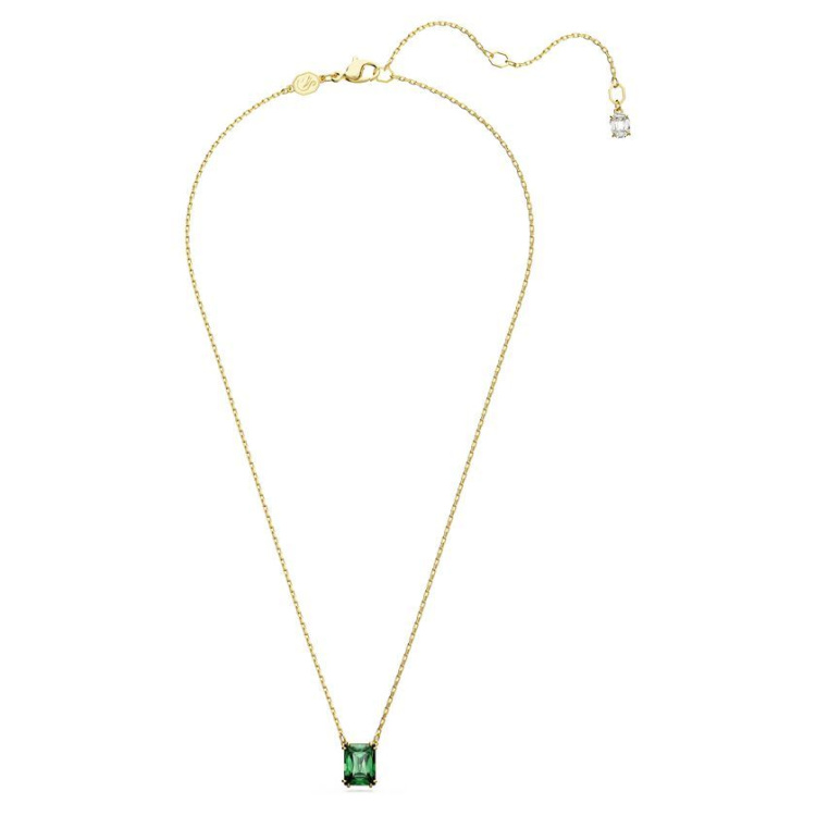 Stilla pendant Rectangular cut, Green, Gold-tone plated