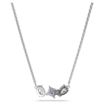 Mesmera pendant Mixed cuts, Blue, Rhodium plated