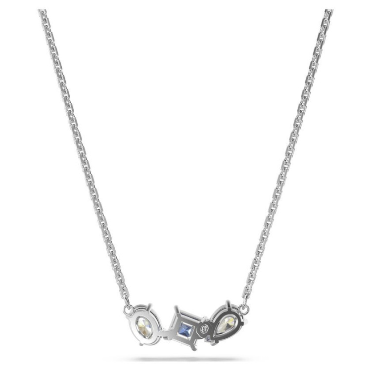 Mesmera pendant Mixed cuts, Blue, Rhodium plated