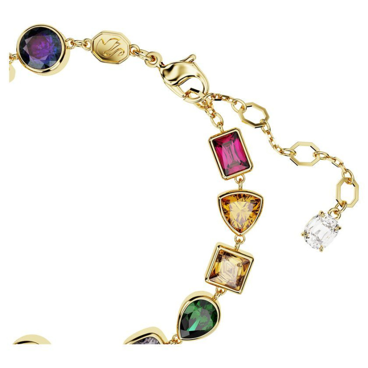 Imber Tennis bracelet Mixed cuts, Multicolored, Gold-tone plated