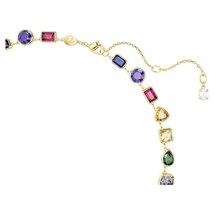Imber Tennis necklace Mixed cuts, Multicolored, Gold-tone plated