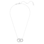 Dextera pendant Interlocking loop, White, Rhodium plated