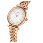 Crystalline Wonder watch Swiss Made, Metal bracelet, Rose gold tone, Rose gold-tone finish
