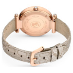 Crystalline Wonder watch Swiss Made, Leather strap, Beige, Rose gold-tone finish