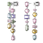 Gema drop earrings, Asymmetrical, Long, Multicolored