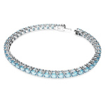 Matrix Tennis bracelet Round cut, Blue, Rhodium plated