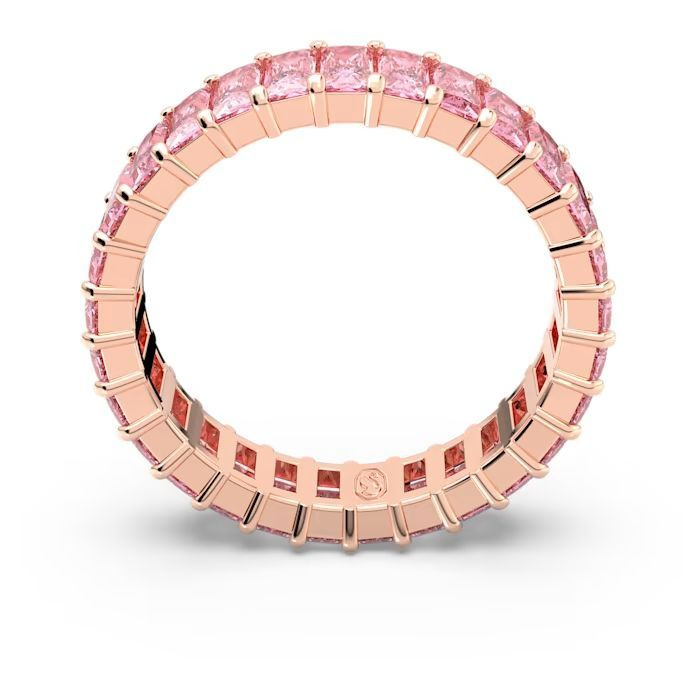 Matrix ring Baguette cut, Pink, Rose gold-tone plated