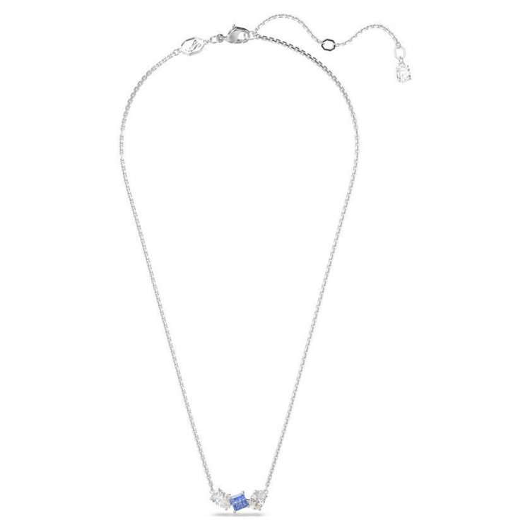 Mesmera pendant Mixed cuts, Blue, Rhodium plated