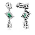 Mesmera drop earrings Mixed cuts, Green, Rhodium plated
