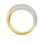 Dextera cocktail ring White, Gold-tone plated