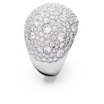 Sublima cocktail ring Moon, White, Rhodium plated