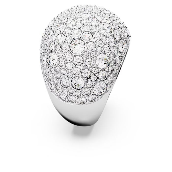 Sublima cocktail ring Moon, White, Rhodium plated