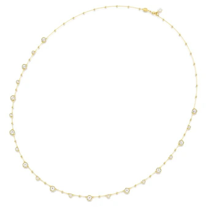 Imber strandage Round cut, White, Gold-tone plated
