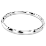 Sublima bangle Snow pavé, White, Rhodium plated