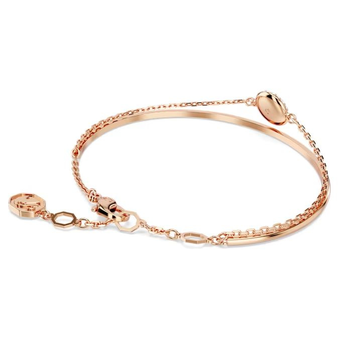Sublima bangle White, Rose gold-tone plated