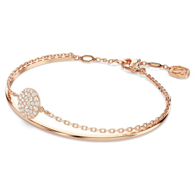 Sublima bangle White, Rose gold-tone plated