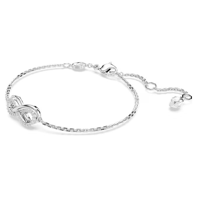 Hyperbola bracelet Infinity, White, Rhodium plated