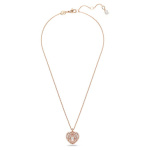 Hyperbola pendant Heart, White, Rose gold-tone plated