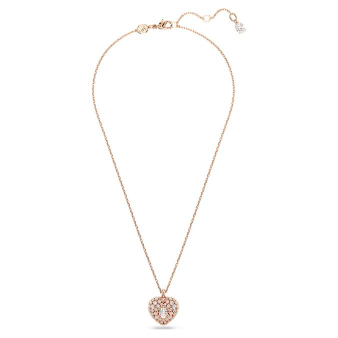 Hyperbola pendant Heart, White, Rose gold-tone plated