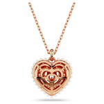 Hyperbola pendant Heart, White, Rose gold-tone plated