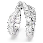 Hyperbola ring Infinity, White, Silver-tone finish