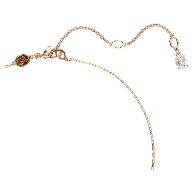 Hyperbola pendant Infinity, White, Rose gold-tone plated