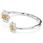 Idyllia bangle Flower, Yellow, Rhodium plated