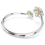 Idyllia bangle Flower, Yellow, Rhodium plated
