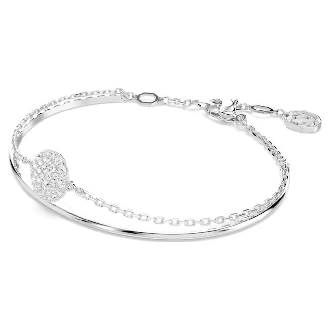 Sublima bangle White, Rhodium plated