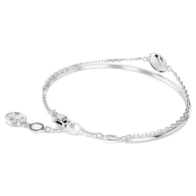 Sublima bangle White, Rhodium plated