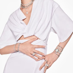 Sublima bangle White, Rhodium plated