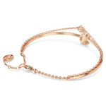 Swarovski Swan bangle Swan, Black, Rose gold-tone plated