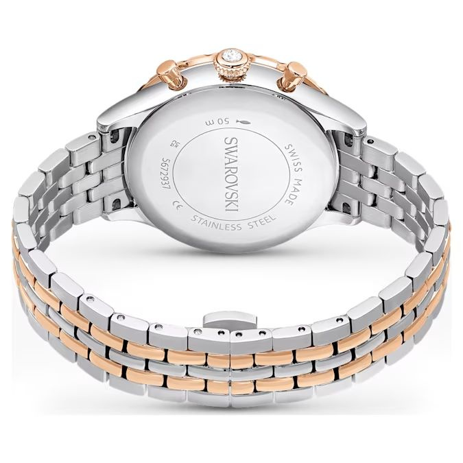 Octea Chrono watch Swiss Made, Metal bracelet, Rose gold tone, Mixed metal finish