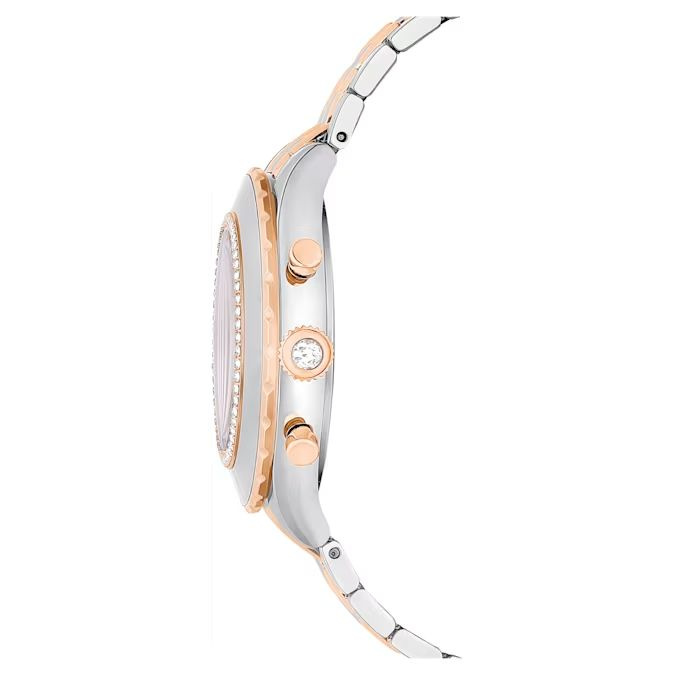 Octea Chrono watch Swiss Made, Metal bracelet, Rose gold tone, Mixed metal finish