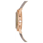 Octea Chrono watch Swiss Made, Leather strap, Gray, Rose gold-tone finish