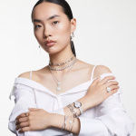 Imber Tennis necklace Round cut, White, Rhodium plated