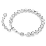 Imber Tennis bracelet Round cut, White, Rhodium plated