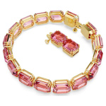 Millenia bracelet Octagon cut, Pink, Gold-tone plated
